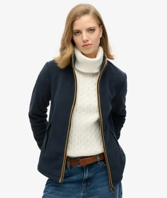 Superdry & Co Women's Estate Full Zip Fleece Navy / Eclipse Navy - 