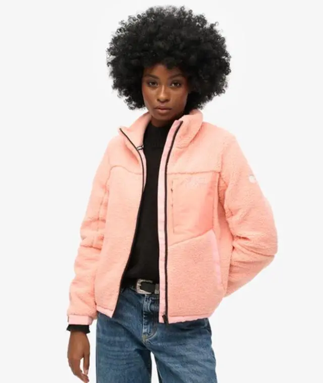 Superdry Women's Fleece Trekker Jacket Pink / Peach Pearl Pink - 