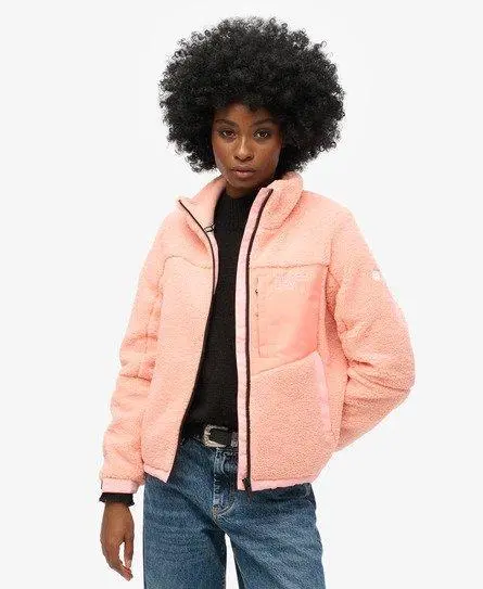 Superdry Women's Fleece Trekker Jacket Pink / Peach Pearl Pink -