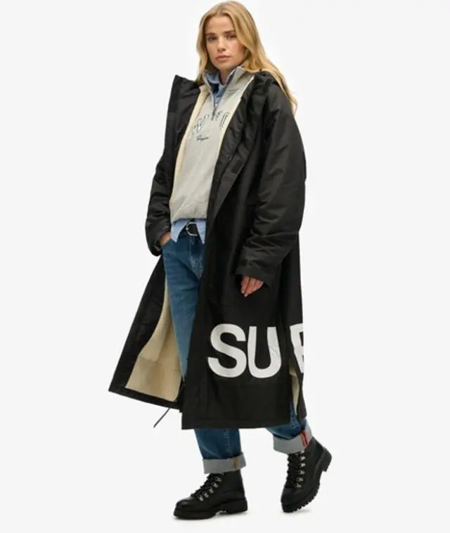 Superdry Women's Robe Black / Black/white - 
