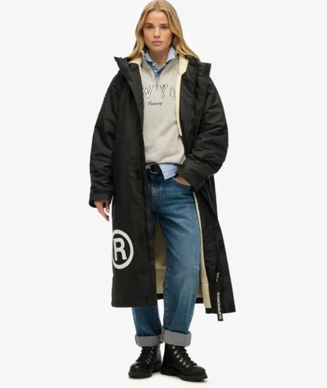 Superdry Women's Robe Black / Black/white - 