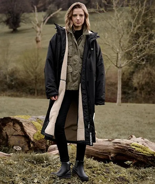 Superdry Women's Robe Black / Black/white - 