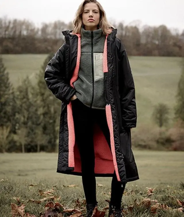 Superdry Women's Robe Black / Black/coral - 