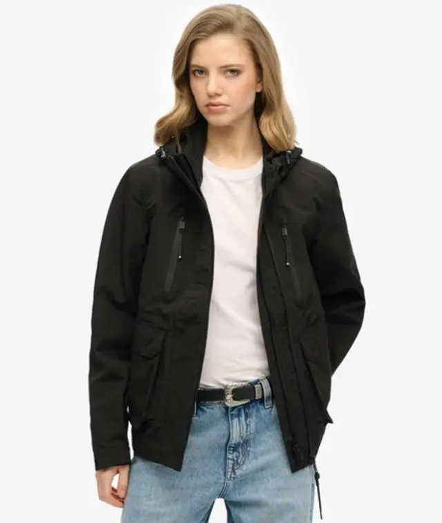 Superdry Women's Hooded Ultimate Tech Windbreaker Black - 