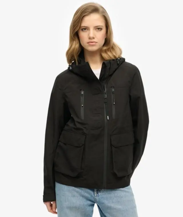 Superdry Women's Hooded Ultimate Tech Windbreaker Black - 