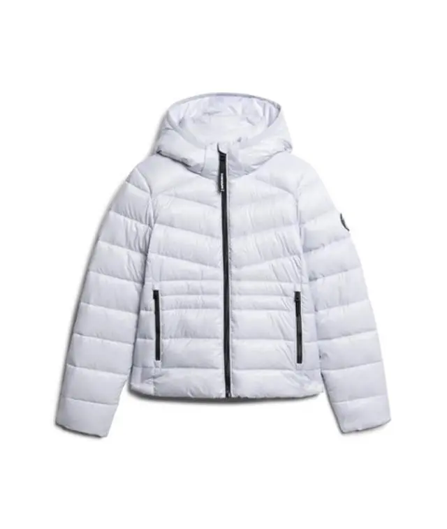 Superdry Women's Hooded Fuji Quilted Padded Jacket Purple / Iced Purple - 