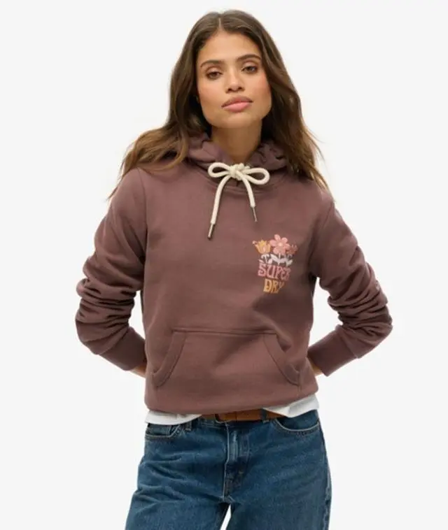 Superdry Women's Summer Garden Hoodie Brown / French Roast Brown - 