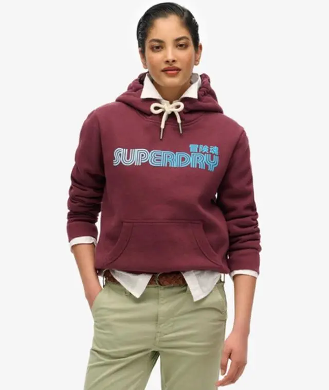 Superdry Women's Faded Core Hoodie Purple / Fig Purple - 