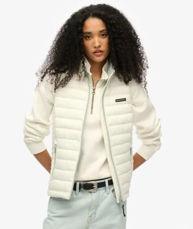 Superdry Women's Fuji Lite Padded Gilet Grey / Off Grey - 