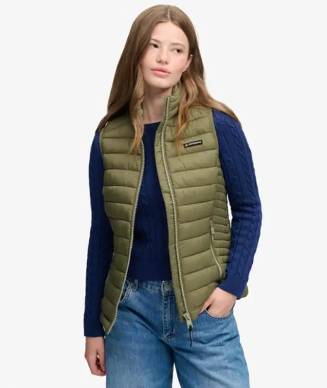 Superdry & Co Women's Fuji Lite Padded Gilet Green / Dusty Olive Green - 