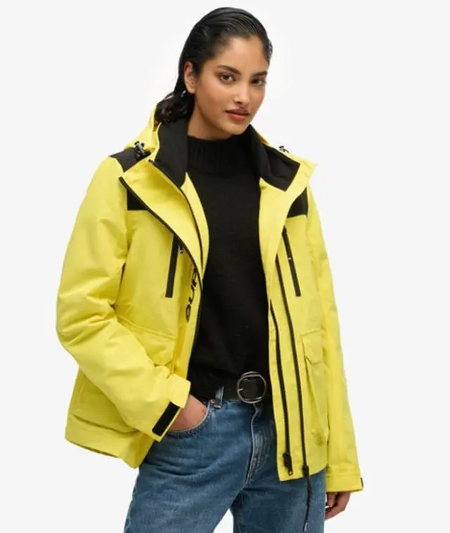 Superdry Women's Colour Block Ultimate Windbreaker Jacket Yellow / Yellow/black - 