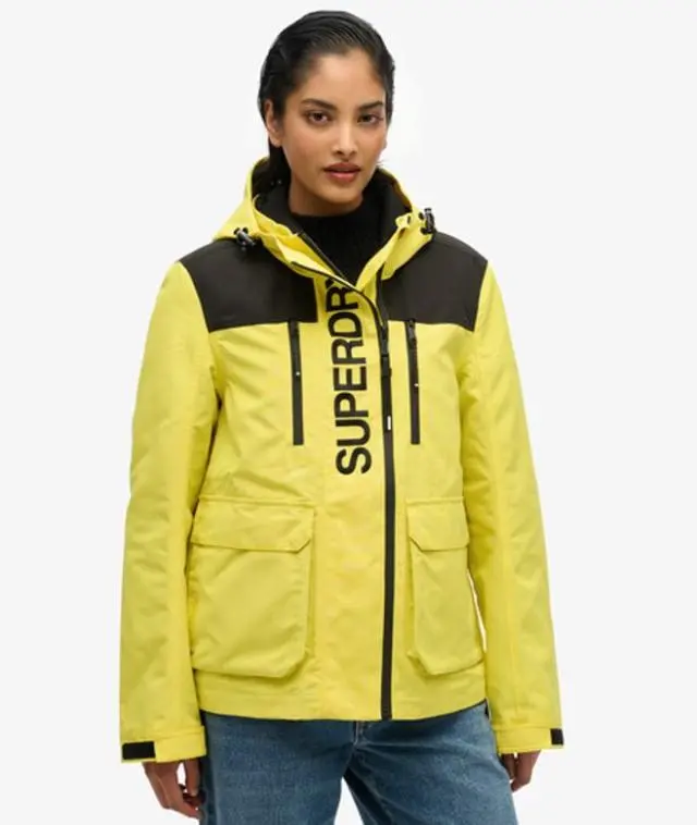 Superdry Women's Colour Block Ultimate Windbreaker Jacket Yellow / Yellow/black - 