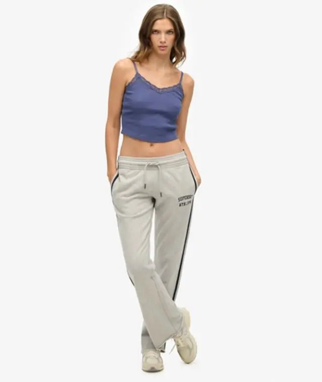 Superdry & Co Women's Athletic Essentials Stripe Flare Joggers Light Grey / Glacier Grey Marl - 