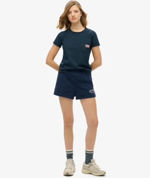 Superdry Women's Athletic Essentials Graphic Shorts Navy / Richest Navy - 