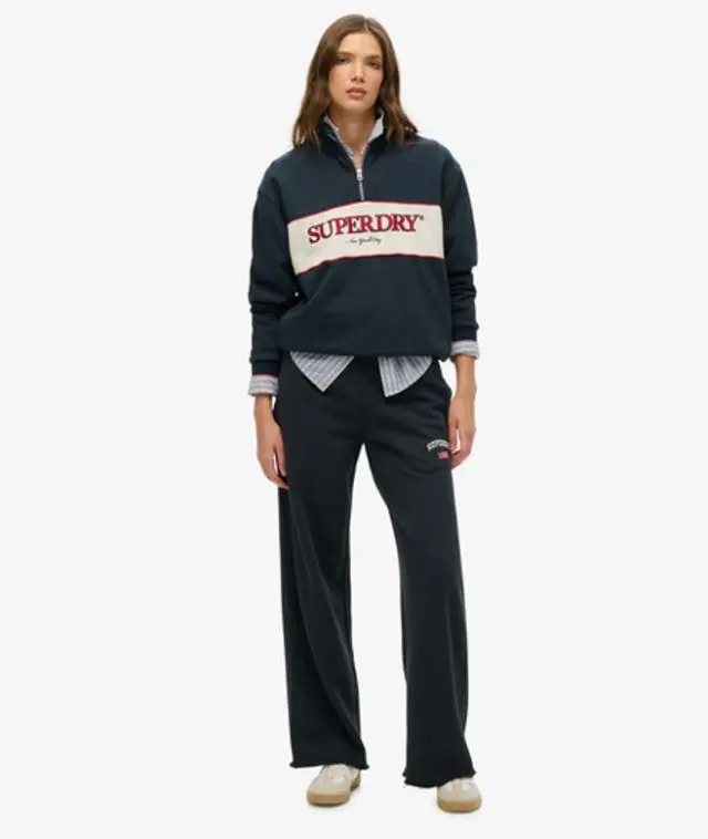 Superdry Women's Athletic Essentials Wide Leg Joggers Navy / Eclipse Navy - 