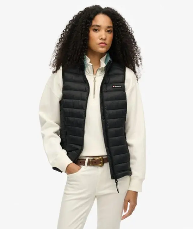 Superdry Women's Fuji Lite Padded Gilet Black - 