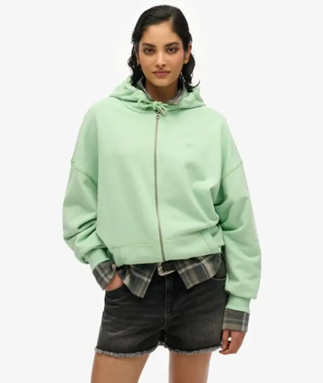 Superdry & Co Women's Studios Zip Hoodie Green / Hemlock Green - 