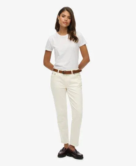 Superdry Women's Organic Cotton Mid Rise Slim Jeans White / Optic -