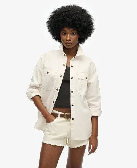 Superdry Women's Workwear Overshirt White / Off White -