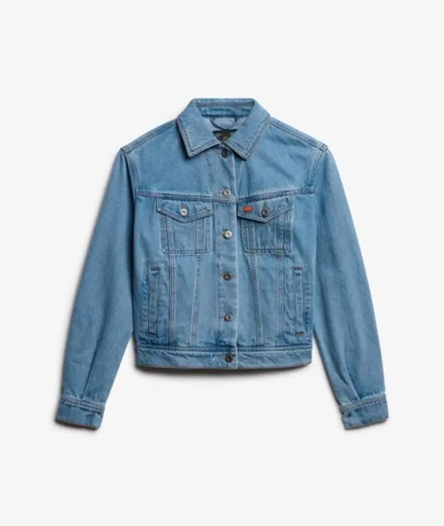 Superdry Women's Embellished Denim Jacket Blue / Boston Vintage Blue - 