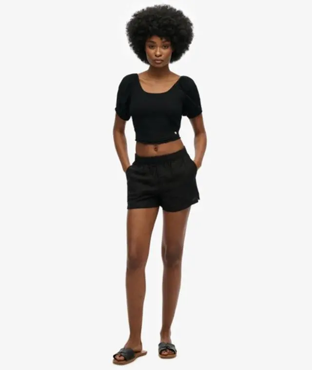 Superdry & Co Women's Linen Shorts Black - 