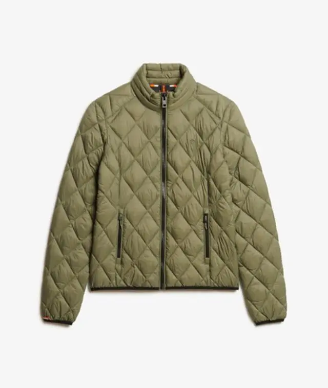 Superdry Women's Diamond Quilt Fuji Lite Jacket Green / Dusty Olive Green - 