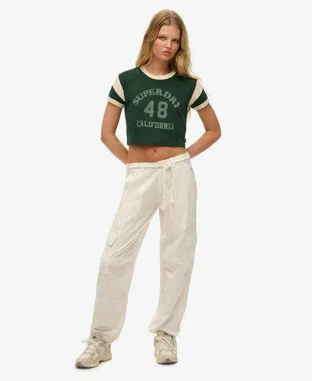Superdry Women's Lightweight Beach Cargo Pants White / Off White -