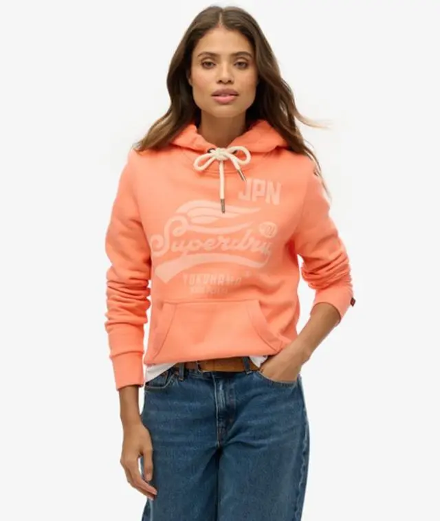 Superdry Women's High Flyers Hoodie Coral / Pastelline Coral - 