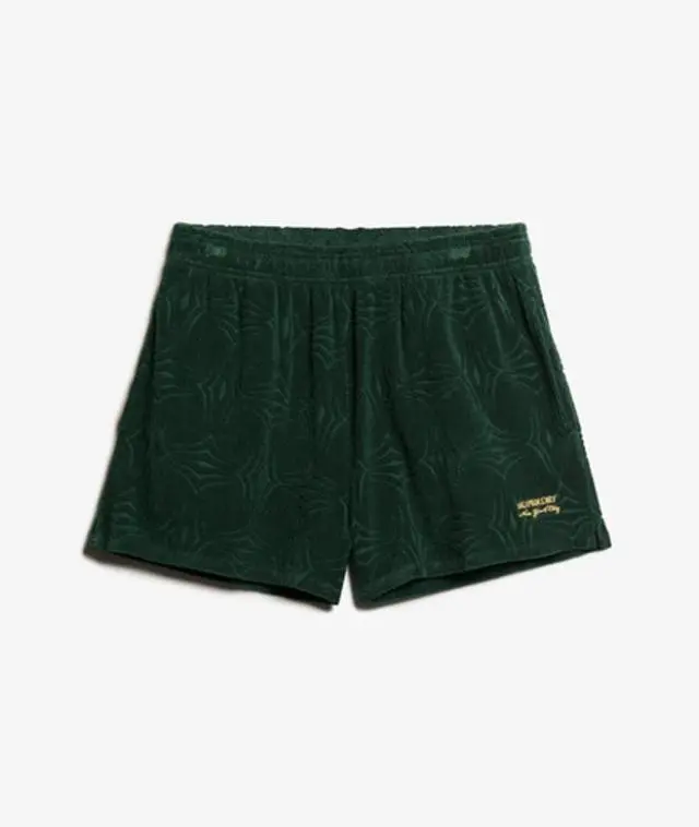 Superdry Women's Country Club Towelling Shorts Green / Enamel Green - 