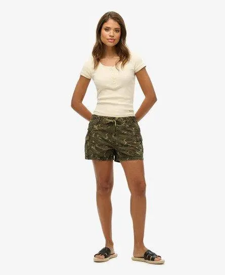 Superdry Women's Cargo Shorts Green / Outline Camo -