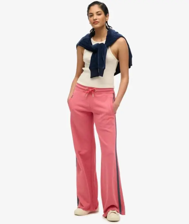 Superdry & Co Women's Athletic Essentials Logo Straight Joggers Red / Berry Pink - 