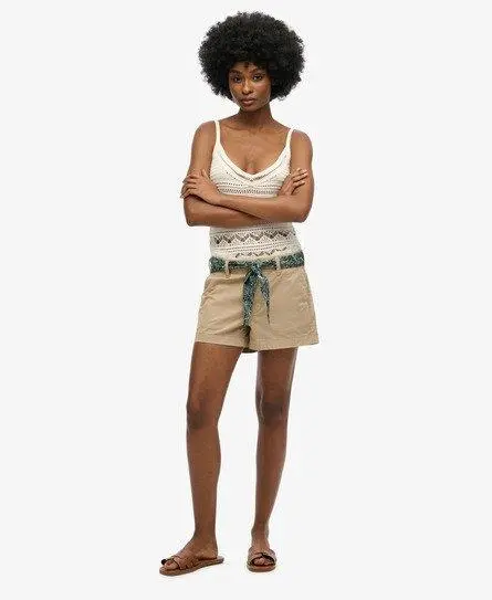 Superdry Women's Classic Chino Shorts Brown / Stonewash Taupe Brown -
