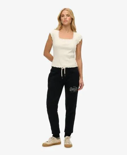 Superdry Women's Vintage Logo Joggers Black -