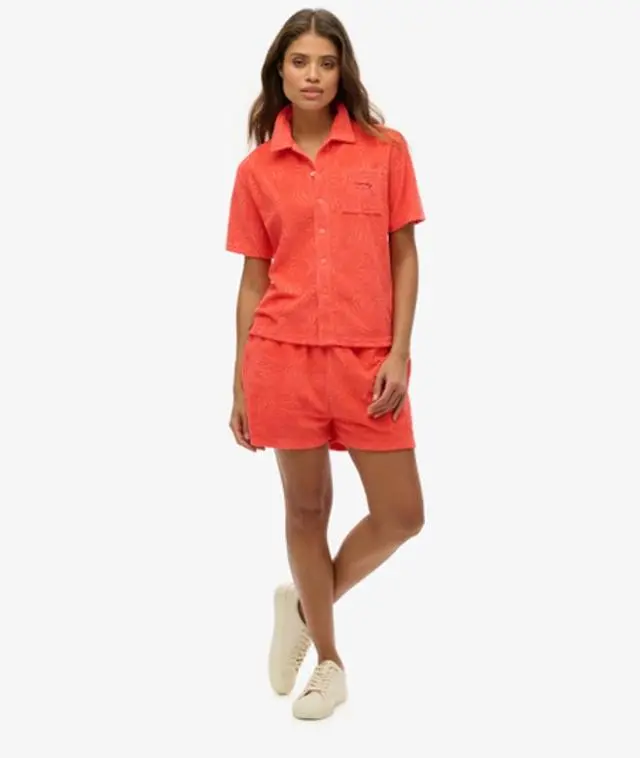 Superdry Women's Country Club Towelling Shorts Coral / Pastelline Coral - 