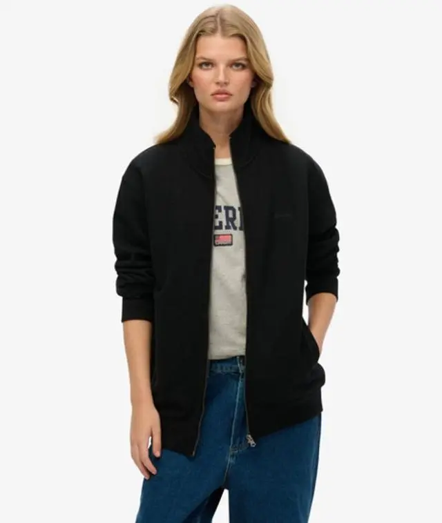 Superdry Women's Oversized Essential Logo Track Top Black - 