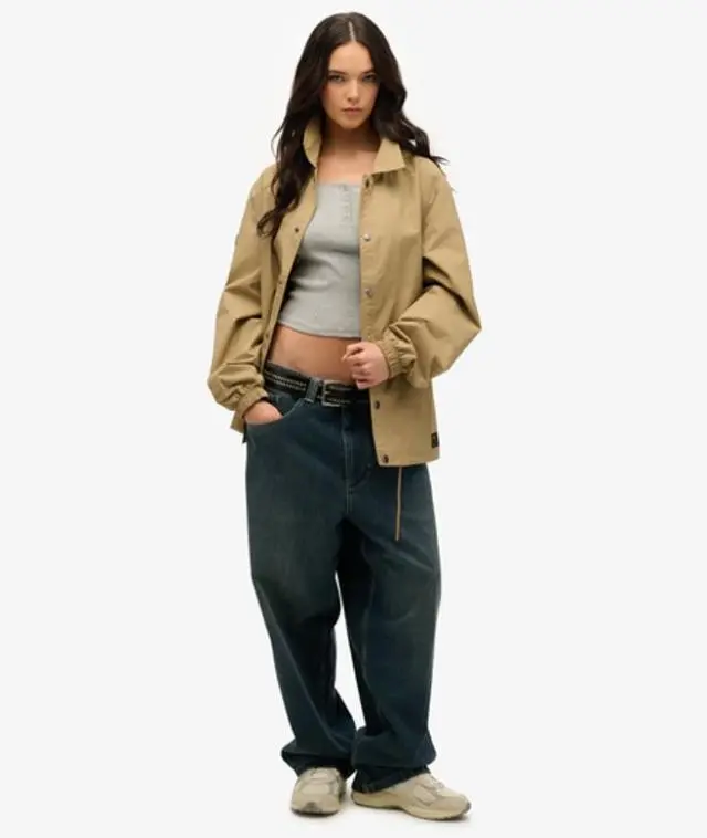 Superdry Women's Oversized Surplus Otto Coach Jacket Brown / Classic Tan Brown - 