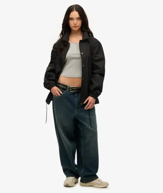 Superdry Women's Oversized Surplus Otto Coach Jacket Black - 