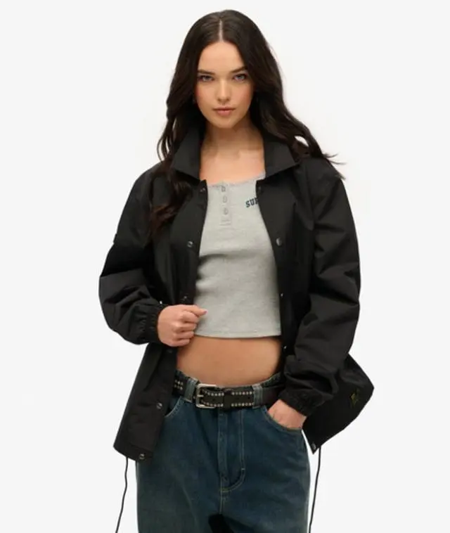 Superdry Women's Oversized Surplus Otto Coach Jacket Black - 