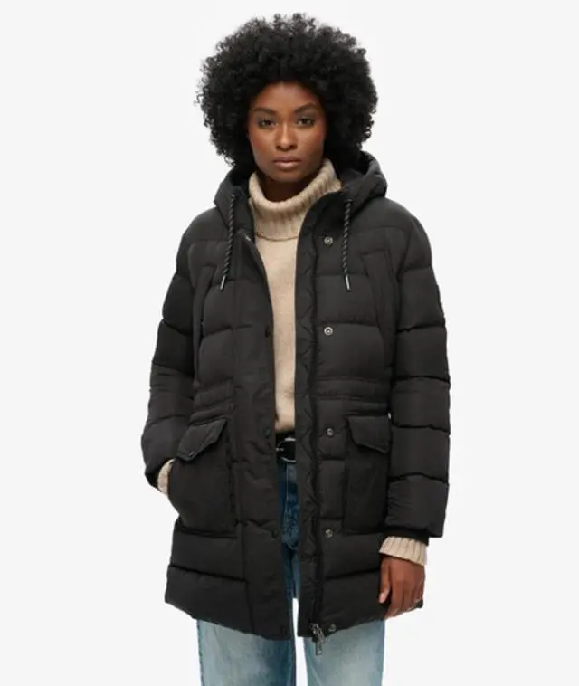 Superdry Women's Everest Mid Length Puffer Black - 
