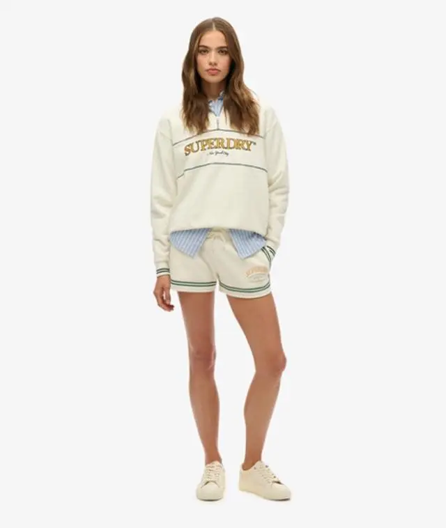 Superdry Women's Country Club Racer Shorts White / Off White - 
