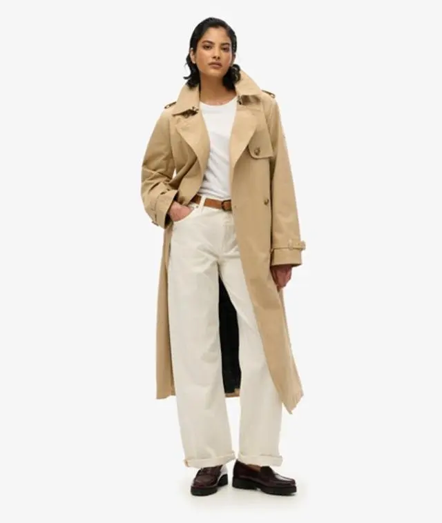 Superdry Women's Classic Trench Coat Beige / Shaker Beige - 