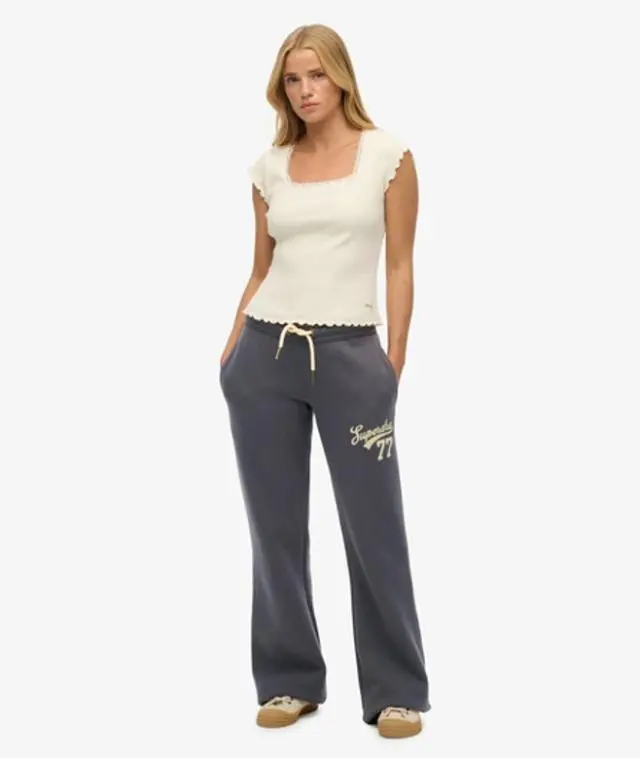 Superdry Women's Super 77 Flare Joggers Dark Grey / Charcoal - 