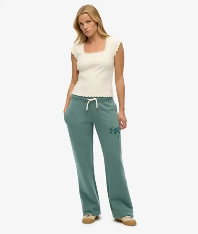 Superdry Women's Super 77 Flare Joggers Green / Drius Green - 