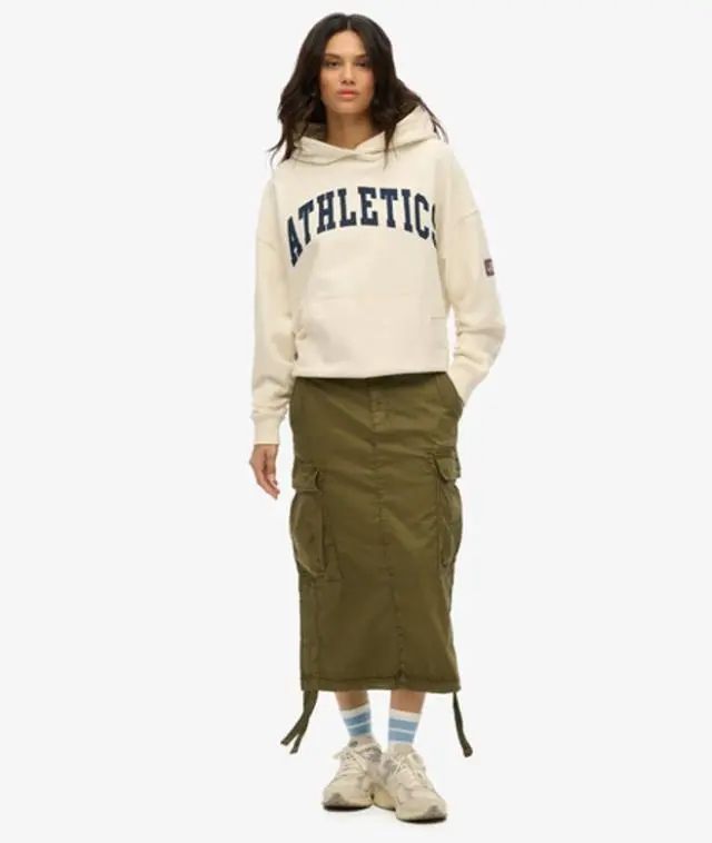Superdry Women's Cargo Midi Skirt Green / Burnt Olive - 