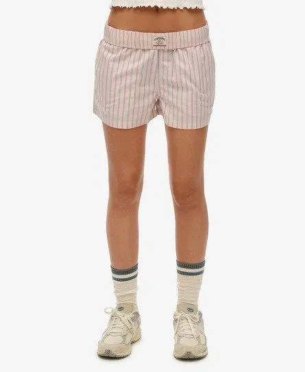Superdry Women's Cotton Stripe Elasticated Shorts Pink / Suffolk Pink Stripe - 