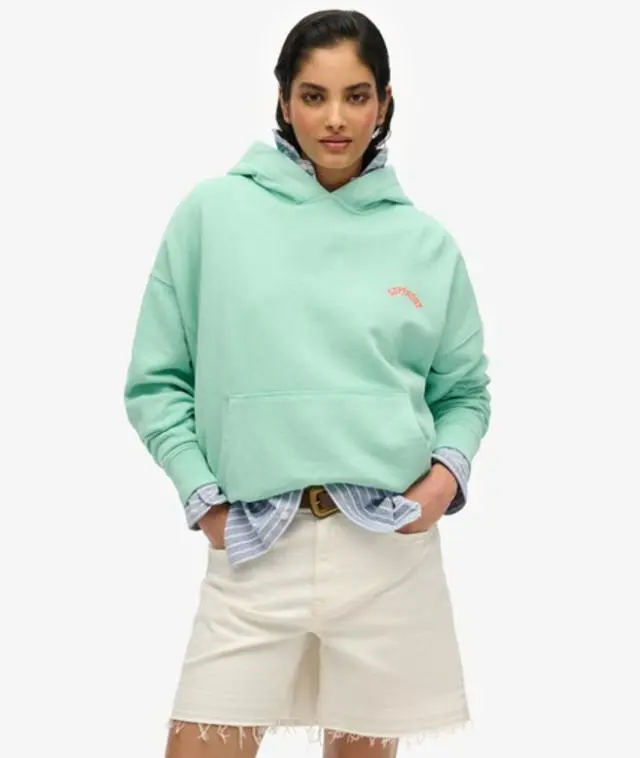 Superdry Women's Essential Logo Hoodie Green / Spearmint Light Green - 