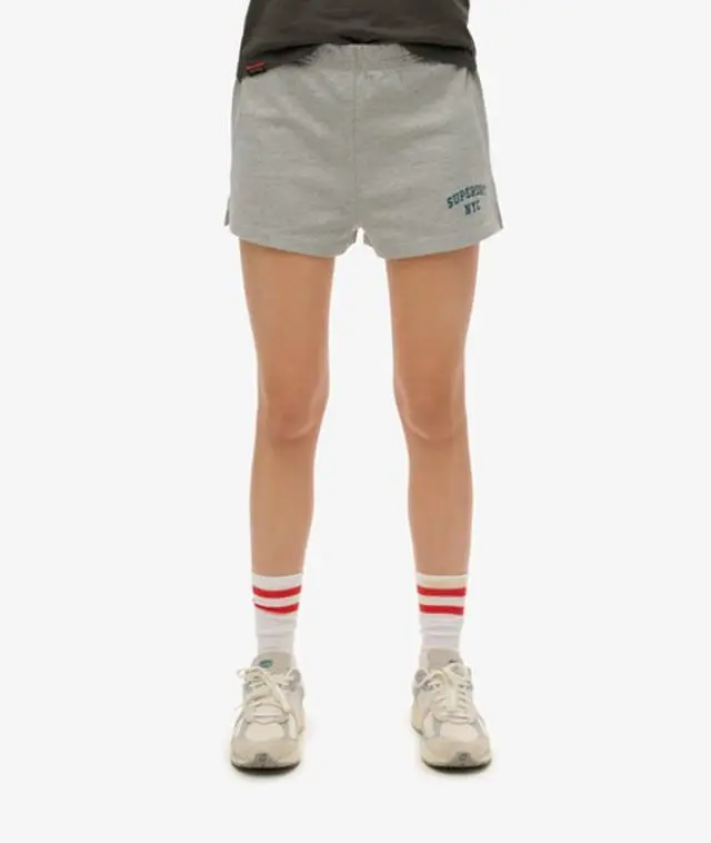 Superdry Women's Athletic Essentials Graphic Shorts Grey / Grey Marl - 