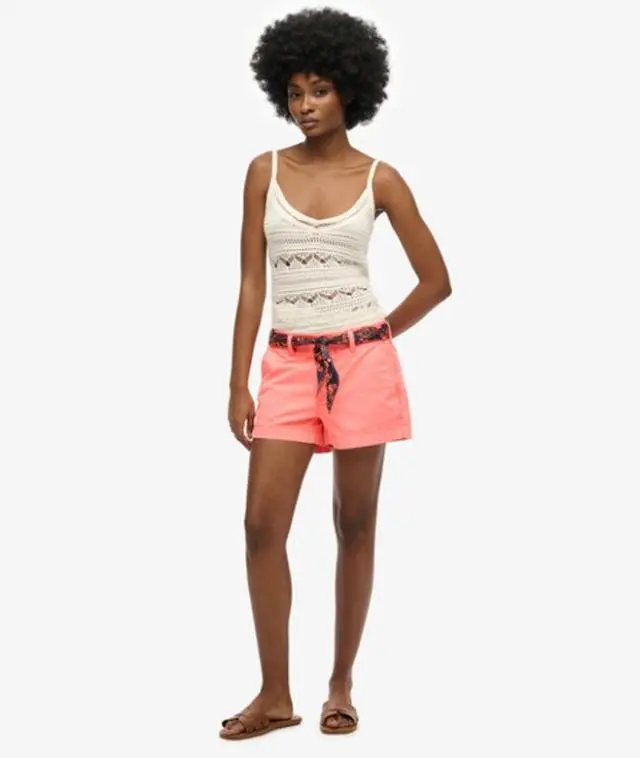 Superdry Women's Classic Chino Shorts Coral / Volcanic Coral - 