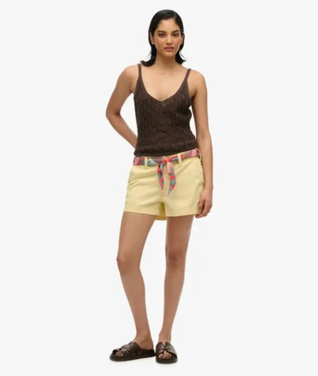 Superdry Women's Classic Chino Shorts Yellow / French Vanilla Yellow - 
