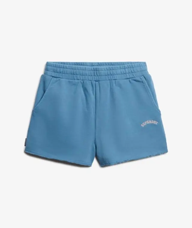 Superdry Women's Essential Logo Garment Dye Shorts Blue / Copen Blue - 